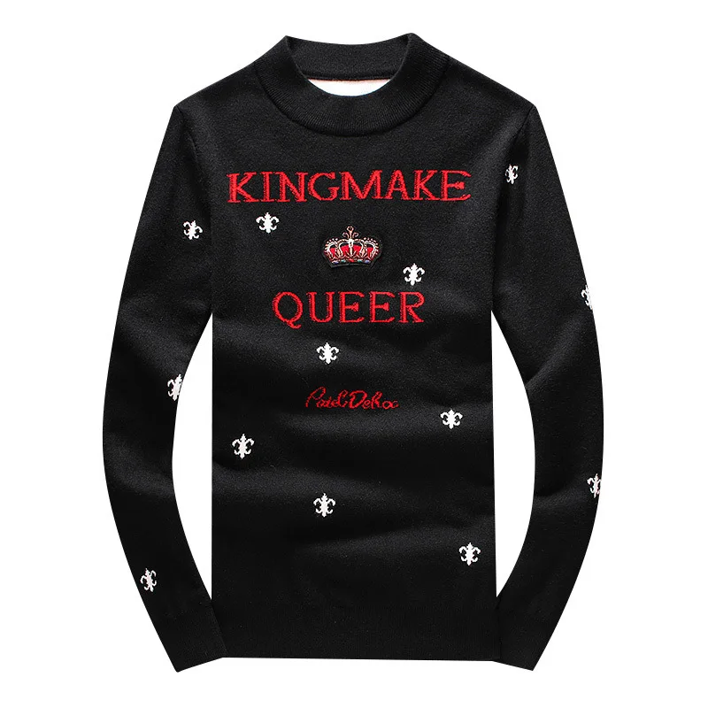 Новинка, мужские Роскошные зимние популярные повседневные свитера Kingmake Crown queer с вышивкой, пуловер азиатского размера, высокое качество, Drake# N52