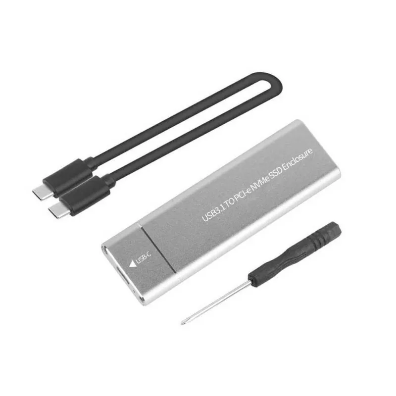 NVME USB корпус на основе JMS583 10 Гбит/с USB 3,1 Gen 2 к PCIe Gen 3x2 мостовой чип, M ключ портативный SSD корпус для samsung - Цвет: silver