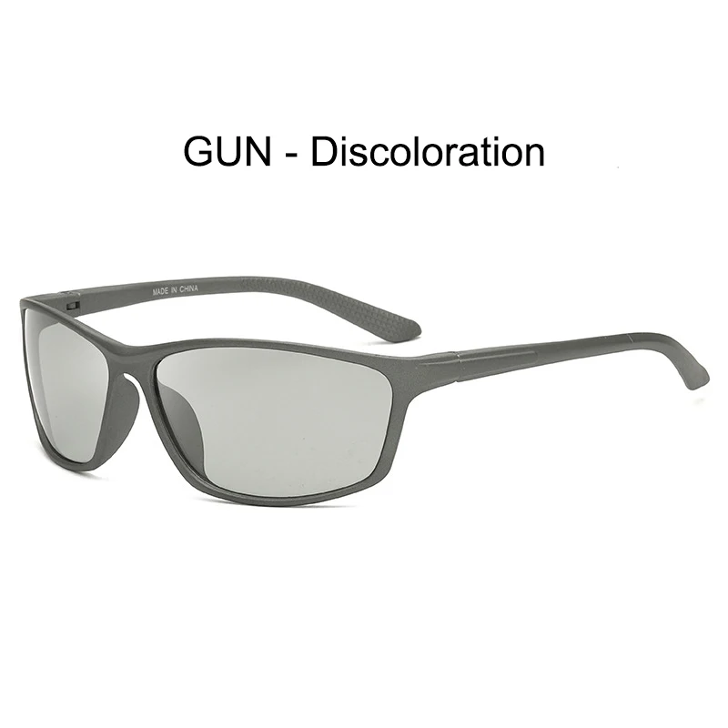 GUN-Discoloration SIMPRECT фотохромные поляризованные солнцезащитные очки мужские ретро солнцезащитные очки винтажные квадратные водительские солнцезащитные очки для мужчин черные солнцезащитные очки - Цвет линз: GUN-Discoloration
