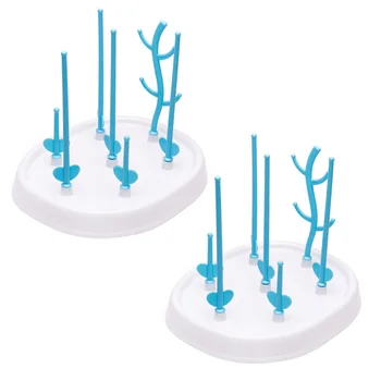 

2pcs Portable Bottle Drying Rack Baby Feeding-Bottle Drainer Storage Rack Bottle Stand for Toddler Baby Infant