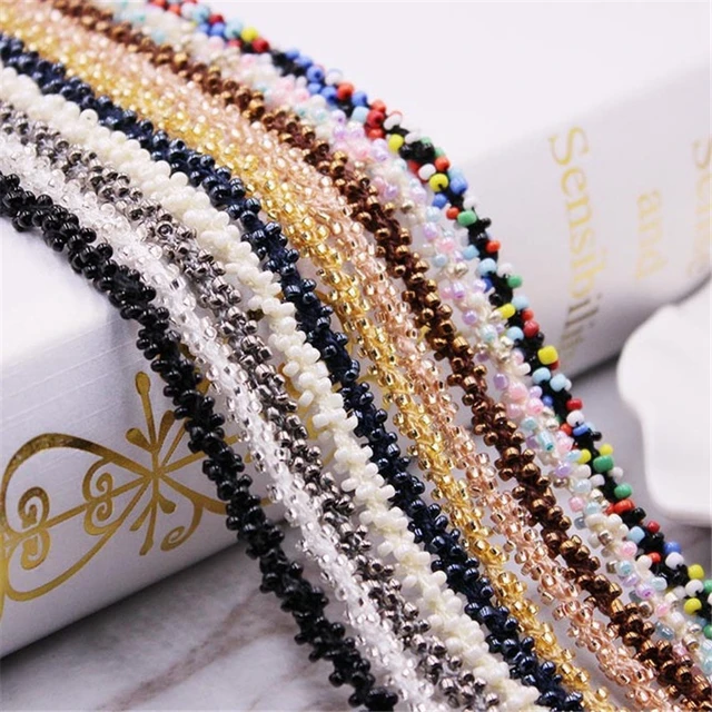 High Quality Ribbon Hanging Beads Glass Beads Lace Trim Hanging Lace DIY  Accessories - AliExpress