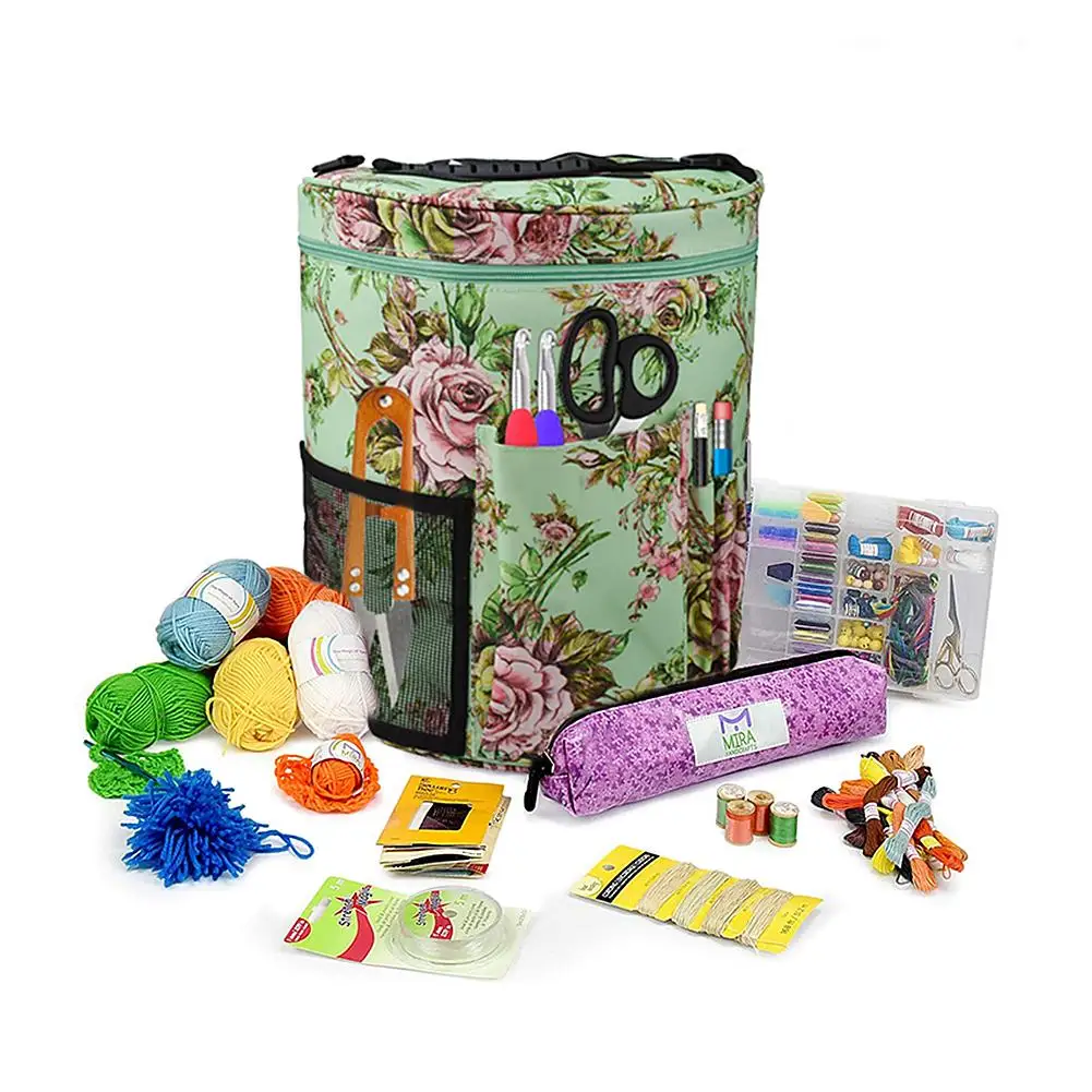

New Arrivals DIY Knitting Bag Portable Light Yarn Storage Bags Have Pockets For Crochet Hooks Tote Organizer