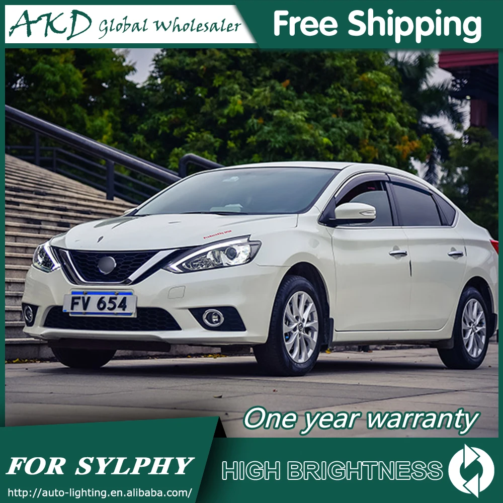 Headlights For Nissan Sylphy 2016-2018 Sentra DRL Day Running Light Head Lamp LED Bi Xenon Bulb Fog Lights Car Accessory