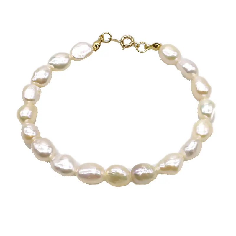 pearls GHIDBK барочный пресноводный жемчуг браслеты для женщин матовое золото многослойная цепочка с портретом медальон в форме монеты Браслеты Шарм Браслет - Окраска металла: pearls