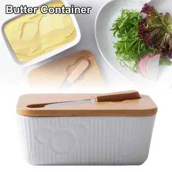 

Porcelain Butter Dish With Lid Cutter Airtight Large Butter Keeper Butter Container Perfect For 2 Sticks Of Butter West