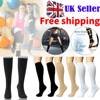 

UK-Medical Compression Socks Support Stockings Travel Flight Socks (15-20 mmHg)