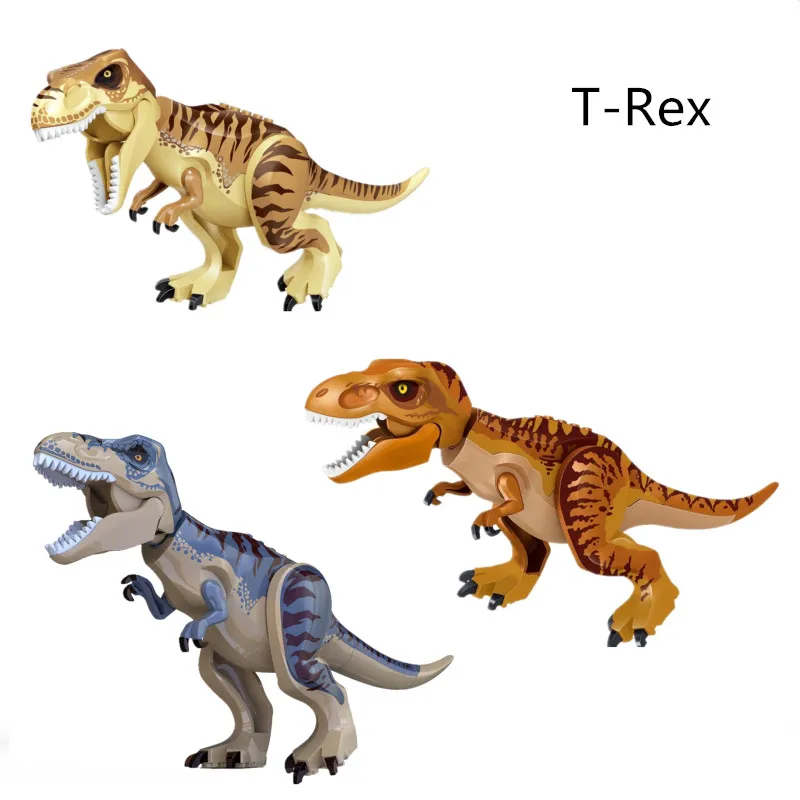 XP235 /L031 15pcs Jurassic Park polar bear carnotaurus triceratop Dinosaur T-rex Building Blocks Bricks children gift baby toys