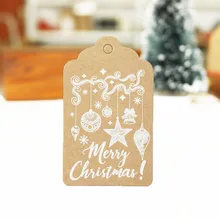50 шт Счастливого Рождества крафт-бумажные бирки для подарков коричневые закладки Сделай Сам коробка украшения упаковка бирки канцелярские принадлежности
