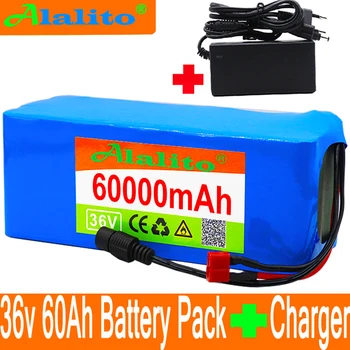 

36V battery 10S4P 60Ah battery pack 500W high power battery 42V 60000mAh Ebike electric bicycle BMS+42v charger