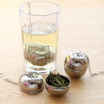 

Coffee Herb Spice Tea Ball Strainer Filter Diffuser Sliver Stainless Steel Mesh Sphere Tea Infuser Drinkware Kitchen Accessories