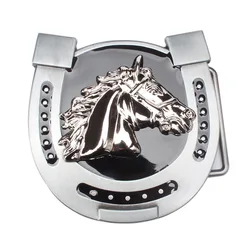 Cavalo cabeça fivela tema equestre cinto fivela cinto de ouro diy componentes