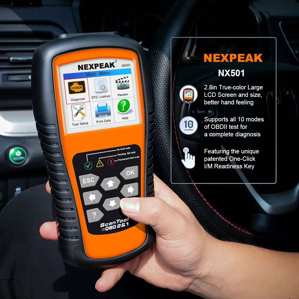 Автомобильный сканер NEXPEAK NX501 OBD2 считыватель кодов OBDII диагностический