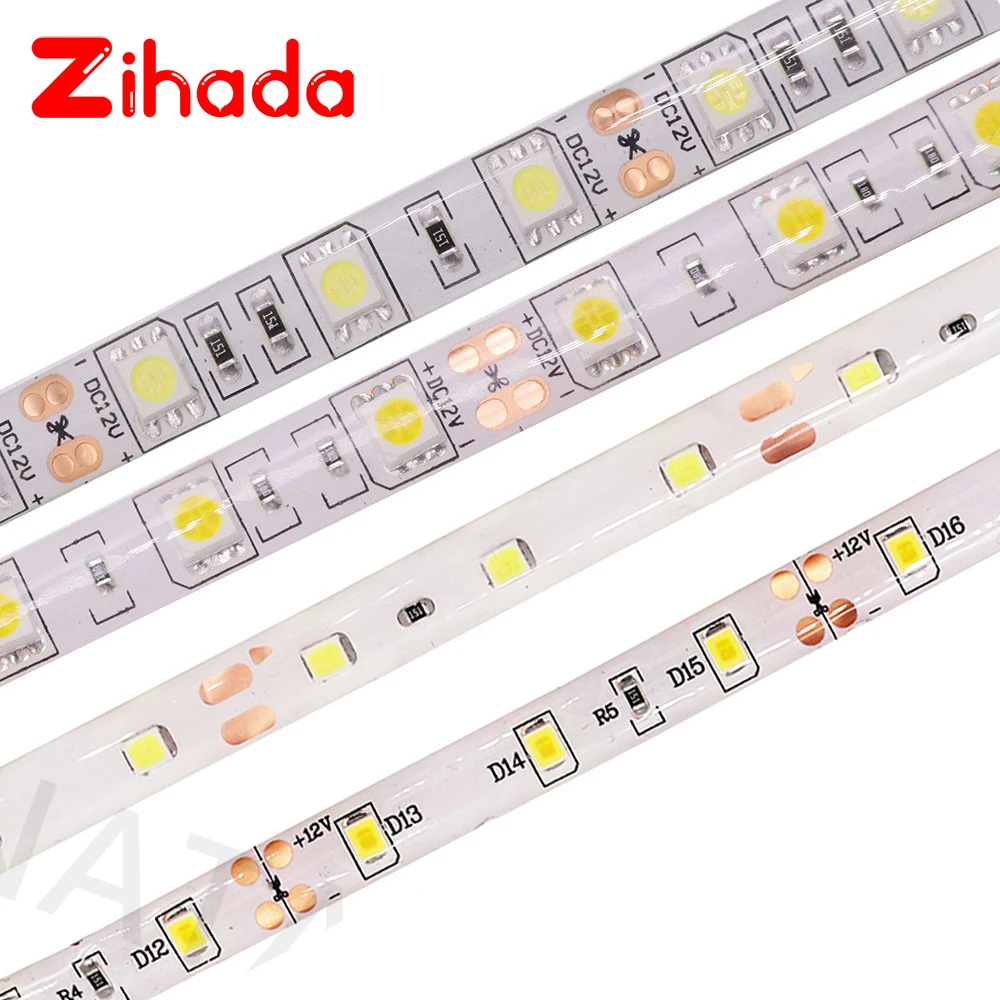 

5050 RGB LED Strip 2835 RGB LED Light Strip DC 12V 60LEDs/m Waterproof Flexible Tape LED Light Lamp For Indoor Decoration 5m