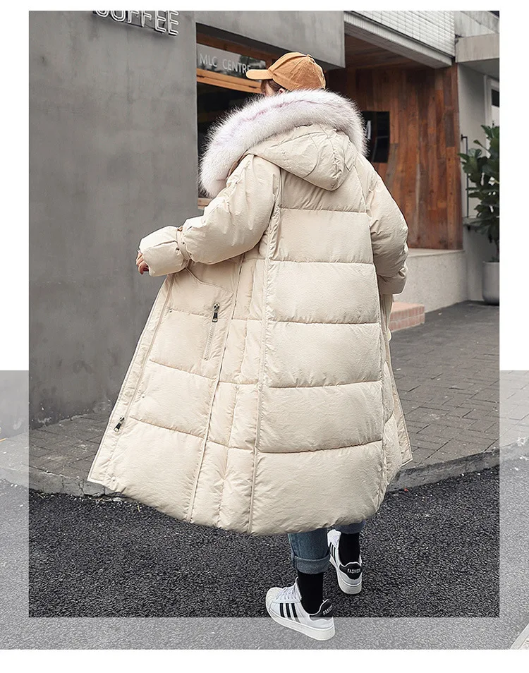 Зимняя женская длинная куртка для фотосессии,, стиль, пуховик, хлопковая стеганая одежда, корейский стиль, свободный крой, выше колена, хлопок