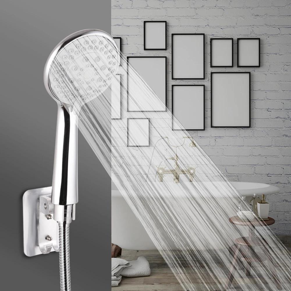 5 Modes ABS Bathroom Shower Head Big Panel Round Chrome Rain Head Water Save Classic Design Rain Showerhead Replacement Parts