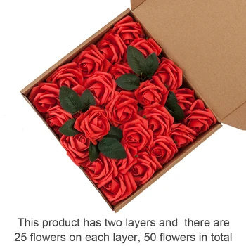

Red PE Foam Roses 50pcs Artificial Roses Flower Decorations Narrangements Wedding Bouquet Bridal Bouquet Bridesmaid Bouquet