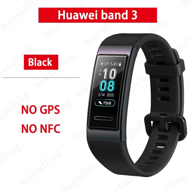 Браслет huawei Band 3 Pro B29, фитнес-трекер, умный Браслет, 0,95 дюймов, сенсорный экран, для плавания, монитор сердечного ритма, водонепроницаемый, Bluetooth - Цвет: huawei band 3 black
