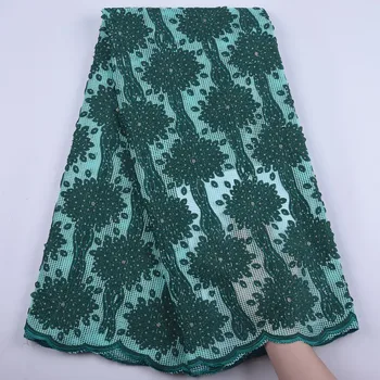 

SJD LACE African lace fabric 2020 Sequin combination flower design French lace fabric for women's party A1898