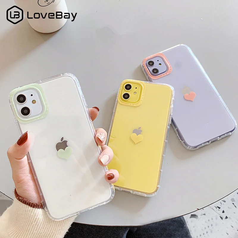 Lovebay Love Heart Прозрачный чехол для iPhone 11 Pro X XR XS Max 7 8 Plus противоударный бампер чехол для телефона мягкий ТПУ Защита задняя крышка