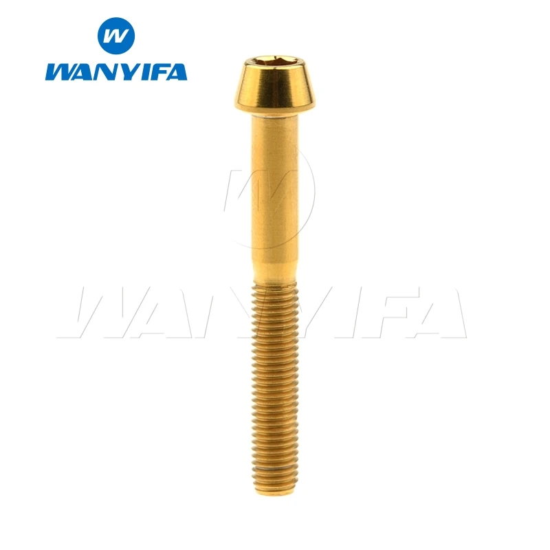 M5x45 Gold Wanyifa M5x9 15, 16, 18, 20, 25 30 35, 40 45 50 55 60 мм конусная головка Винт С Титановым болтом для Велосипедный вынос руля части - Цвет: M5x45 Gold
