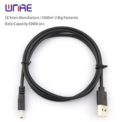 1PCS Power Cable 0.8m DC 5521 Plug Male To Type A USB Male Fast Charging Power Extension Cord Cable 800CM