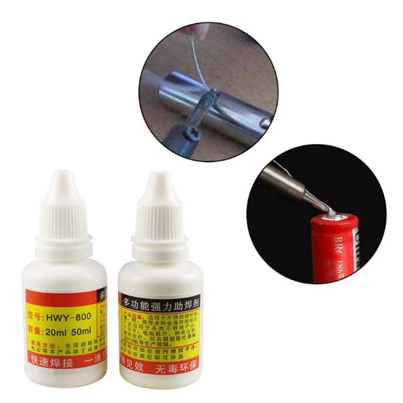 

20ml Powerful Rosin Soldering Agent No-clean Flux Stainless Steel White Plate Iron 18650 Battery Welding Water Liquid Flux