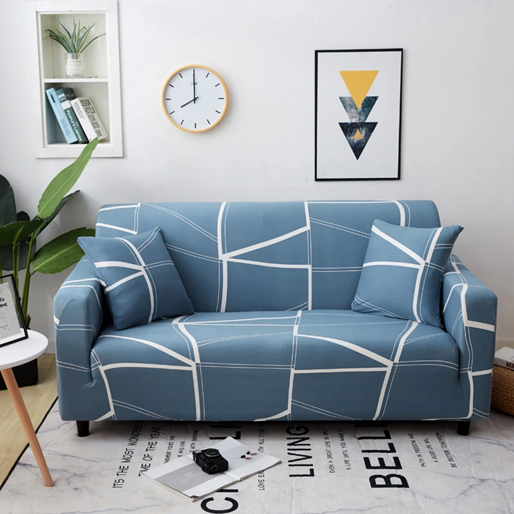 1/2/3/4-Seater Printed Sofa Cover All-inclusive Stretch Elastic Slipcovers Full Couch Seat Covers for Living Room | Дом и сад