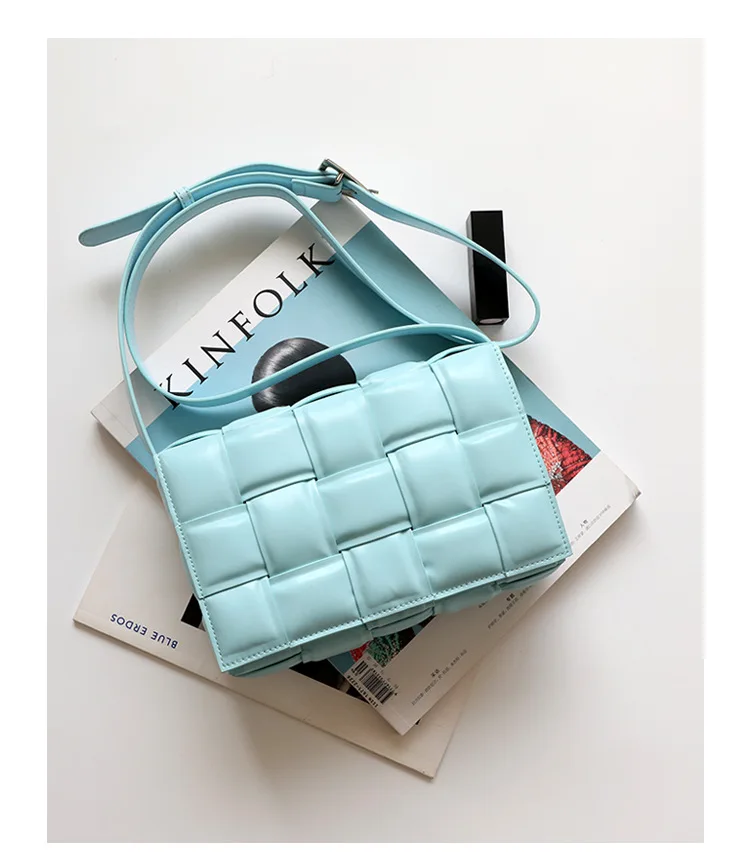 Light Blue Новинка, сумки через плечо из натуральной кожи для женщин, популярные плетеные роскошные сумки, женские сумки, дизайнерские сумки через плечо, женские сумки - Цвет: Light Blue