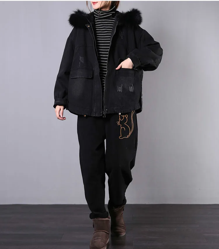 Max LuLu зима корейская мода дизайнерские женские панк Куртки женские утолщенные винтажные стеганые пальто с капюшоном меховой воротник теплая парка