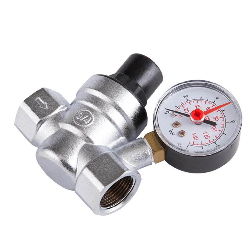 DN20 DN15 латунный редукционный клапан для воды, водопроводный регулятор, поддерживающий клапан с внутренней резьбой и манометром