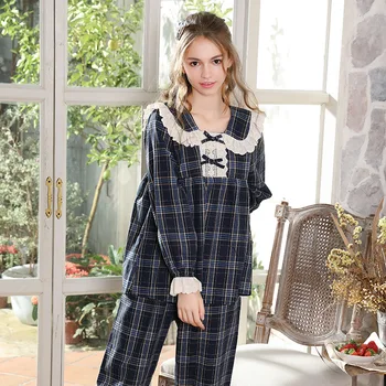

Nightwear Sleepwear Nightgown Set For Women Princess Style Loose New Fashion Turn-down Collar Sweet Cute Home Summer Clothing