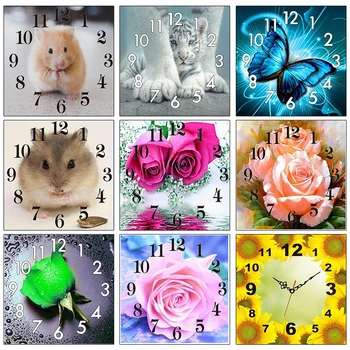 

Full Square Round 5D Diamond Painting Red Rose Flower Cross stitch Diamond Embroidery Mosaic Animal Mouse Gift