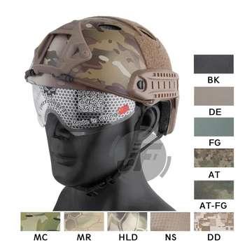 

Emerson PJ Type Fast Helmet EmersonGear Tactical Shooting Hunting Bump Jump Helmet Goggle w/ Flip-down Visor + NVG Shroud