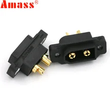 

5/ 10/ 20PCS AMASS Black XT90E-M Battery Plug Gold-Plated Male Connector DIY Connecting Parts for RC Aircraft Drone Accessories