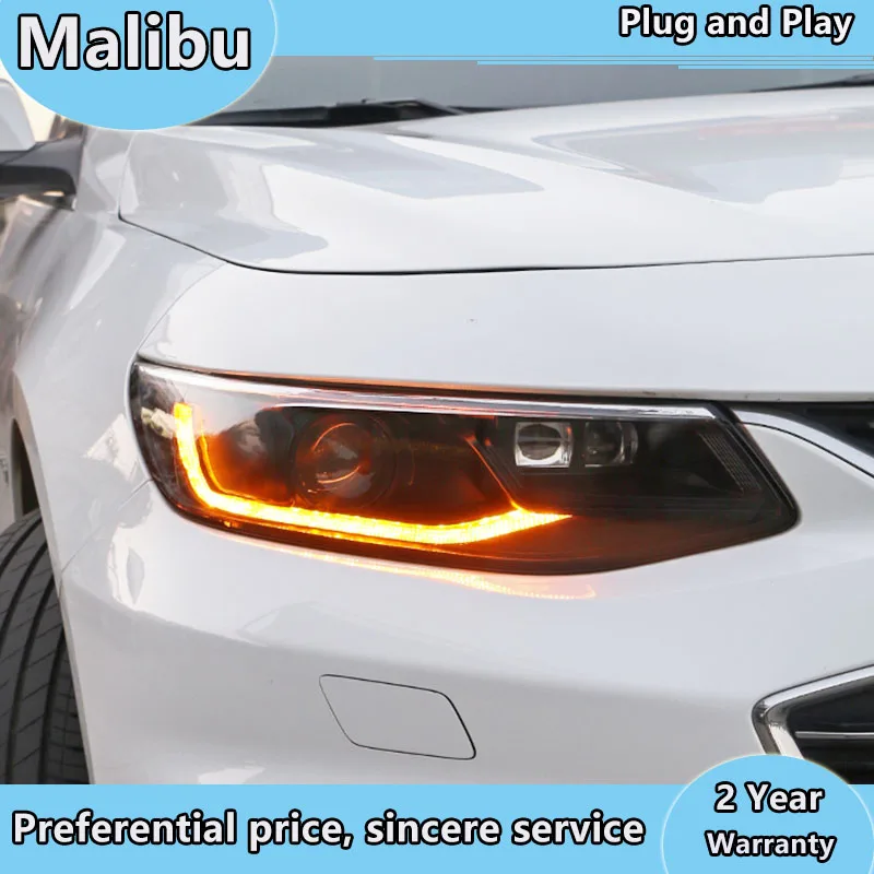 Автомобильный Стайлинг для Chevrolet Malibu XL фары для- Malibu светодиодный фонарь DRL Bi-Xenon/светодиодный объектив Высокий Низкий Луч парковки