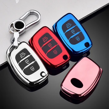 

TPU Car Folding Key Cover protective Case For Hyundai Tucson Sonata IX30 Ix35 Ix25 I20 Creta Santa Fe GLS SPORT Elantra Reina