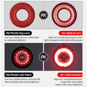 ROCKBROS Bicycle Smart Auto Brake Sensing Light IPx6 Waterproof LED Charging Cycling Taillight Bike Rear Light Accessories Q5 4