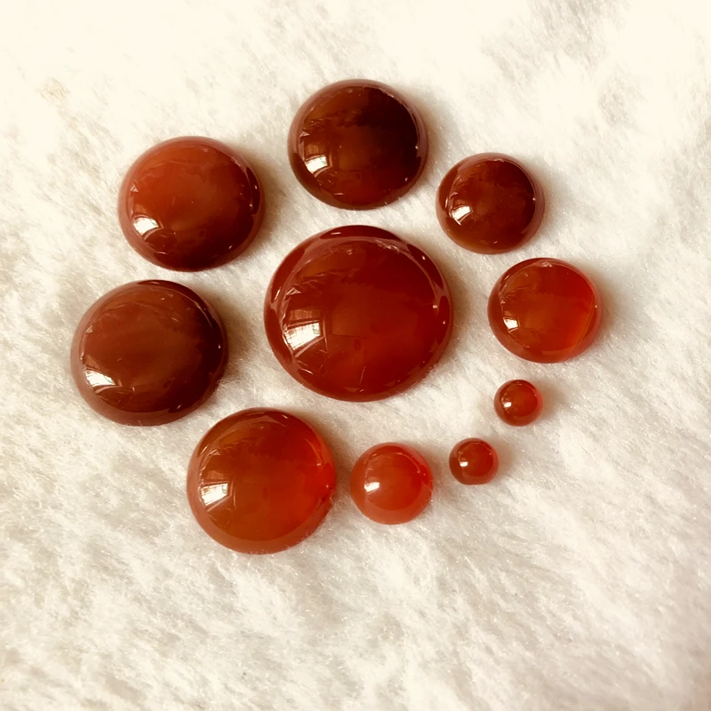 

Wholesale 4pcs/lot Red Agate Carnelian Bead cabochon,6mm 8mm 10mm 12mm 14mm 16mm 20mm 25mm Round Gem stone Cabochon Ring Face