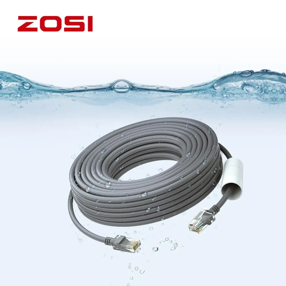 Ethernet кабель ZOSI Cat5e 65 футов/100 футов белый высокоскоростной Сетевой провод RJ45 для системы камер