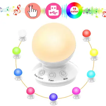 

Colorful Smart LED Table Lamp RGB Color Changing Night Light Rechargeable Portable Table Lamp Indoor Bedroom Bedside Drop Ship