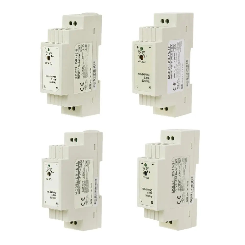 DR-15W промышленные din-рейку импульсный Питание 5V 12V 15V 24V