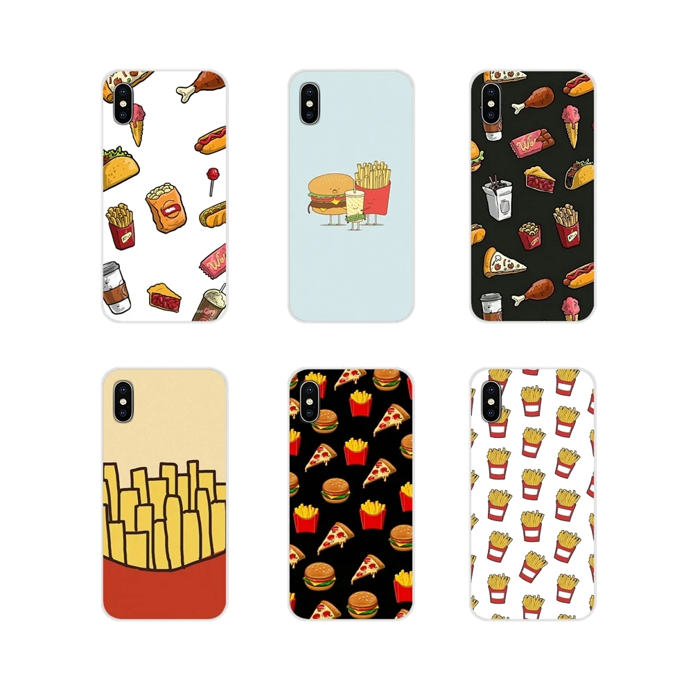 For Huawei Y5 Y6 Y7 Y9 Prime Pro GR3 GR5 2017 2018 2019 Y3II Y5II Y6II food french fries burger pizza Transparent TPU Skin Cover | Мобильные