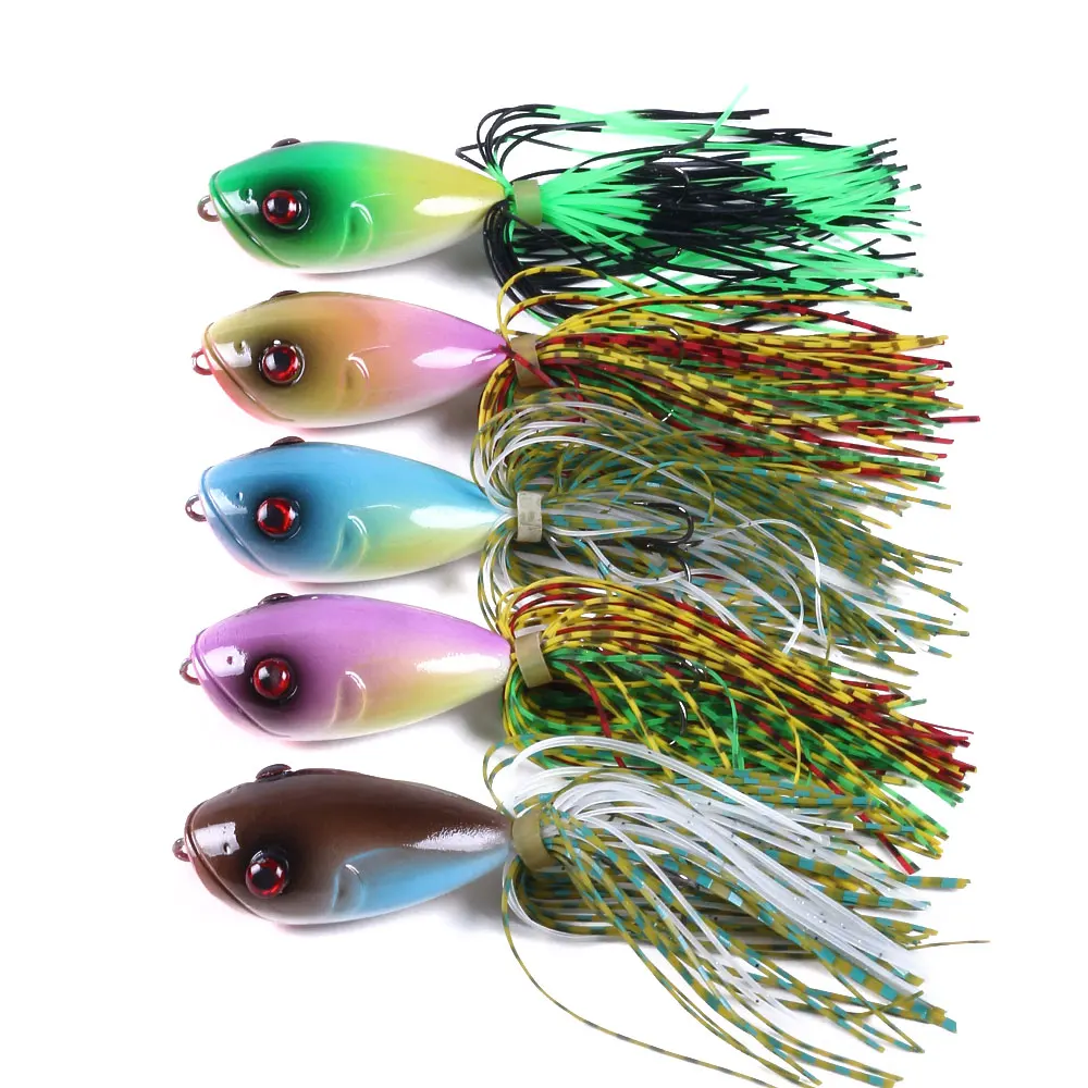 5Pcs Jump Frog 10cm 10.5g Fishing Lures Artificial Hard Ray Lure Bait Treble Hooks For Carp pesca Popper Wobblers | Спорт и