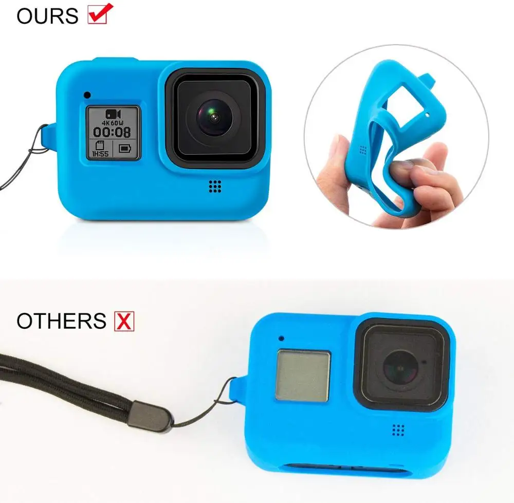 Силиконовый резиновый защитный чехол для экшн-камеры GoPro Hero 8 Black, защитный чехол для GoPro Hero 8 Black - Цвет: Черный цвет