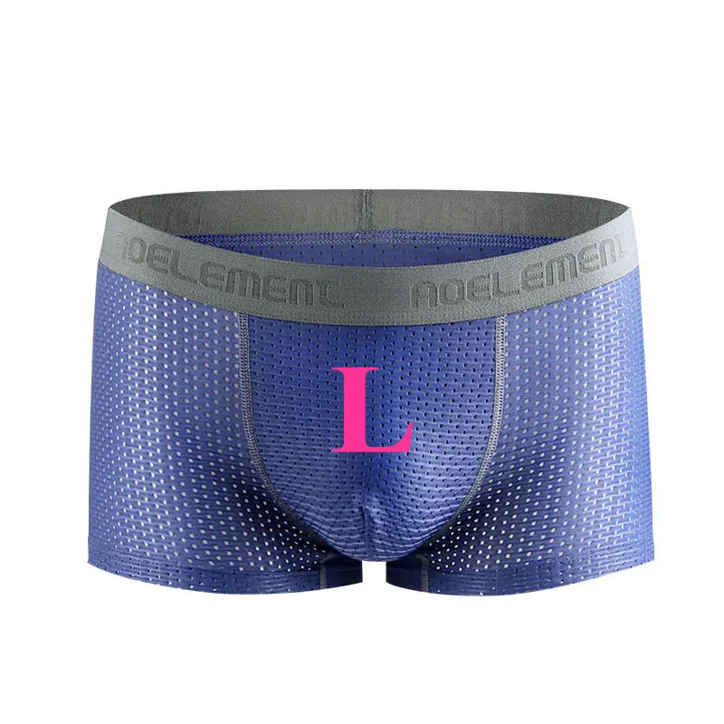 Новинка, 3 штуки, Xiaomi Mijia ice silk, нижнее белье, дышащая сетка, удобные, ультра-тонкие, полупрозрачные, мужские трусы, крутые сексуальные трусики - Цвет: 3pcs Blue-L