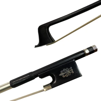 

Free shipping 5pc high class black Carbon fiber violin bow 4/4 size new white horse hair professional nickel silver pecock