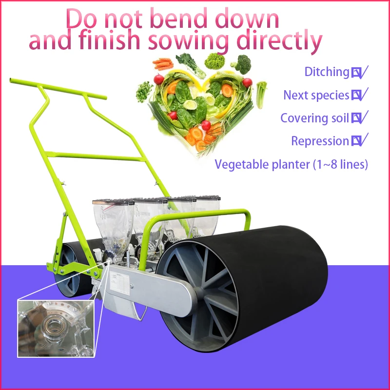 

Hand push type small vegetable planter multifunctional agricultural precision machinery vegetable planter