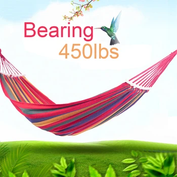 

Single Double Hammock Adult Outdoor Backpacking Travel Survival Hunting Sleeping Bed Portable With 2 Straps 1 Bag Camp Picnic