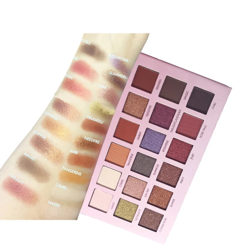 Rainbow Colors Eye Shadow Powder 18 Colors Ultra Fine Powder Pigmented Shadows Glitter Diamond Shimmer Makeup Palette
