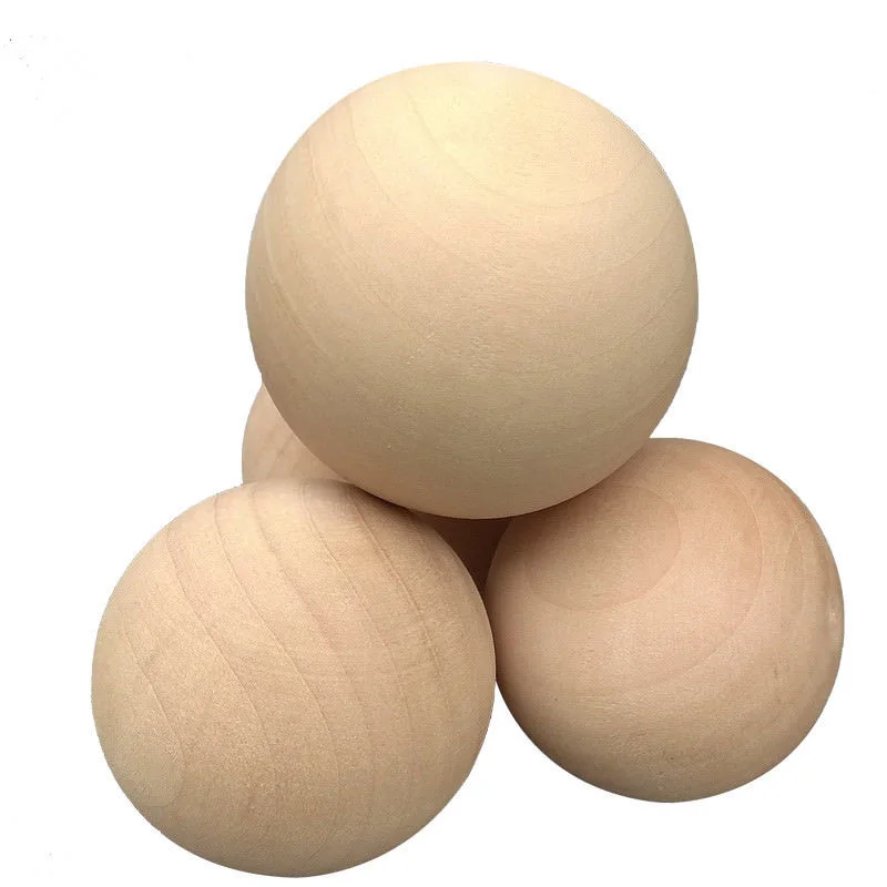 

30mm To 60mm Diameter Natural Wooden Beads No Holes Ball Craft Wood Balls Round DIY Handmade Craft Making Material